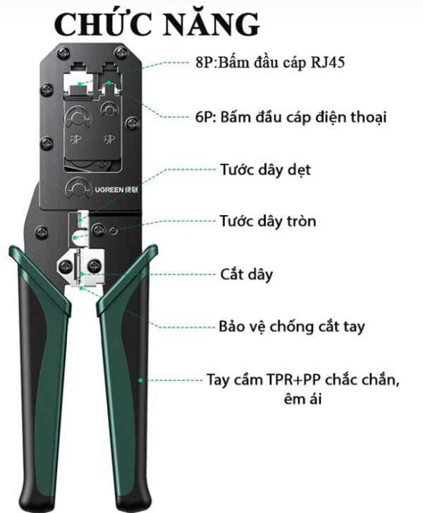 Kìm bấm mạng RJ45/RJ11 Ugreen 70683