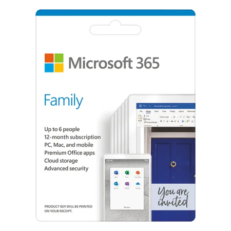 Microsoft 365 Family 32bit/x64 All Languages 1YR (6GQ-00083) - Key điện tử - (01 năm; 06 tài khoản; 30 thiết bị)