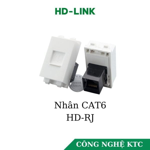 Đế âm tường RJ45 CAT6 HD-Link size 23*36