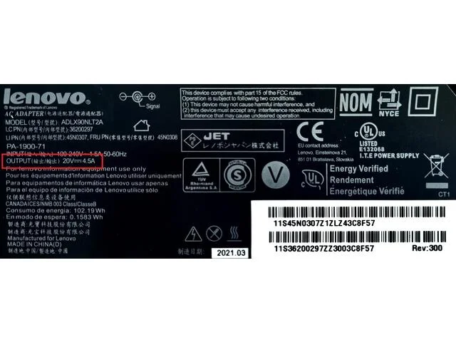 Sạc Laptop Lenovo 36W-90W (Dành cho laptop văn phòng)