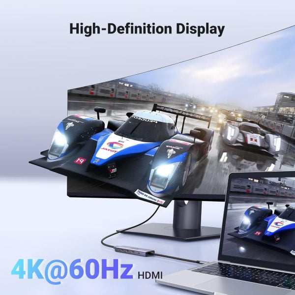 Bộ chuyển Type C To HDMI + 3*USB 3.0 + PD Power 4K@60Hz  Ugreen 15597