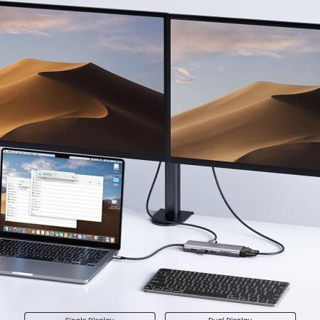 Bộ chuyển Type C to HDMI + VGA+ USB 3.0 + LAN 1Gbps + Card Reader + 3.5mm Ugreen 15601 CM498