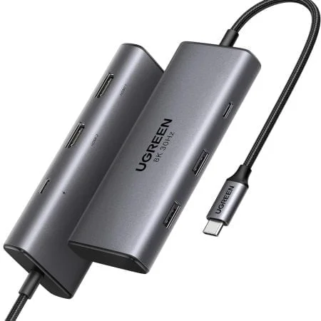 Thiết bị chuyển đổi Type C to 2*USB 3.0 + USB-C + 2*HDMI + PD 100W Ugreen 15852