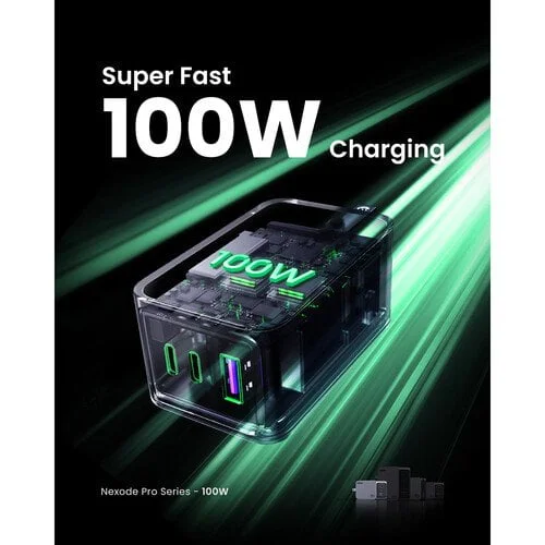 Củ sạc  Nexode GaN Pro 100W 2 cổng USB-C và 1 USB Nexode Ugreen 25873