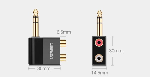 Đầu chuyển đổi 6.5mm to RCA (hoa sen)  Ugreen 40846