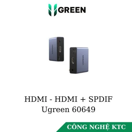 Bộ chuyển đổi tách âm thanh HDMI ra HDMI kèm Audio 3.5mm và Optical (SPDIF) Ugreen 60649