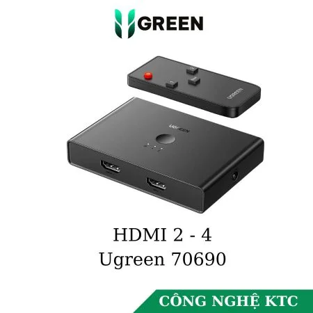 Bộ Gộp HDMI 2 vào 4 ra chuẩn 2.0 4K@60Hz Ugreen 70690