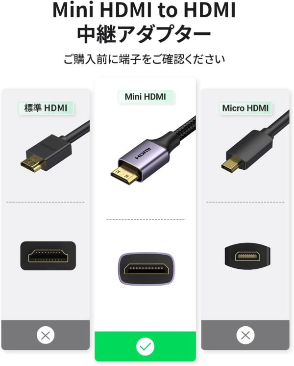Cáp Mini HDMI to HDMI hỗ trợ 4K dài 15cm Ugreen 90593