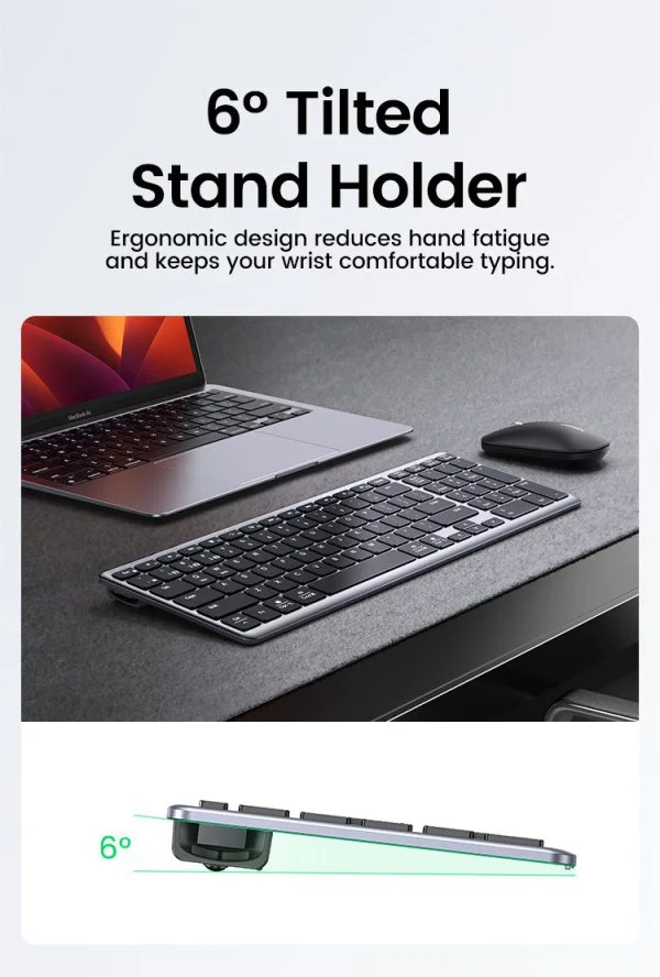 Wireless Ultra Slim Wireless & Bluetooth Keyboard Ugreen 15258