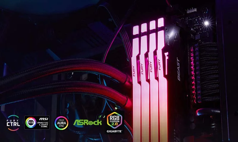 Ram PC Kingston Fury Beast RGB DDR5 16GB-64GB
