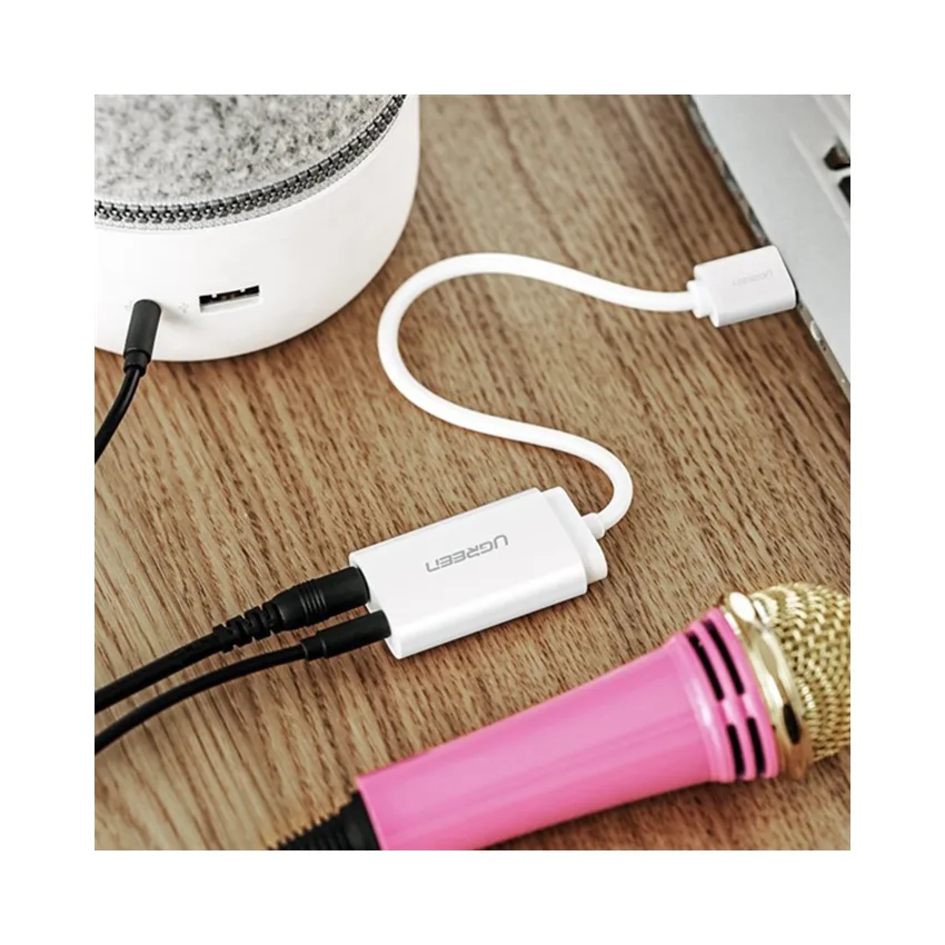Dây cáp USB 2.0 sang Audio và Micro Ugreen 30143