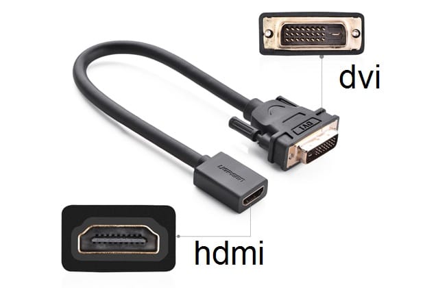 Cáp Chuyển đổi DVI 24+1 sang HDMI Ugreen 20118 hỗ trợ độ phân giải Full HD 1080p