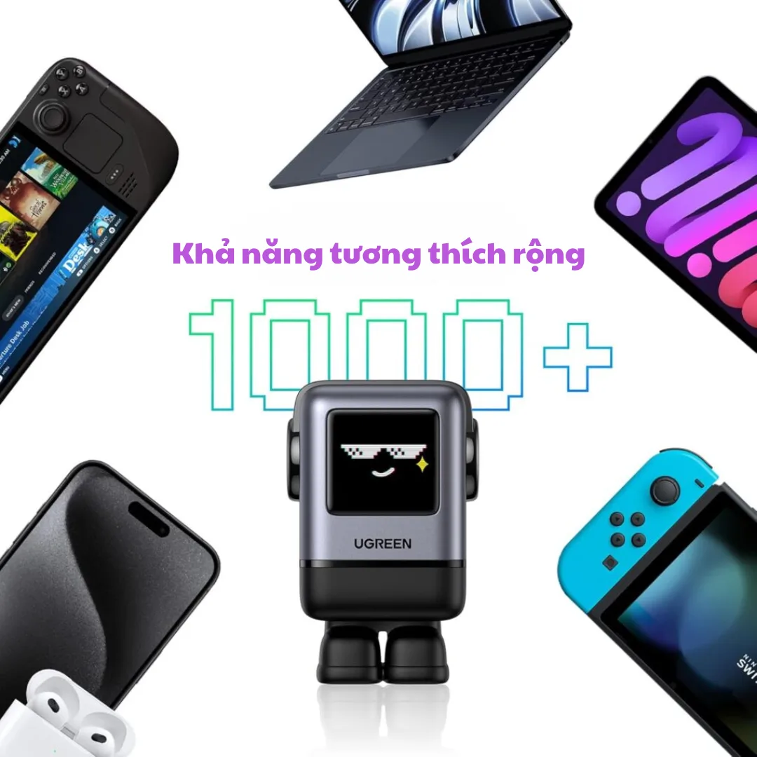 Robot sạc nhanh UGREEN Uno X688 – 4 cổng sạc 100W 45514B siêu tốc