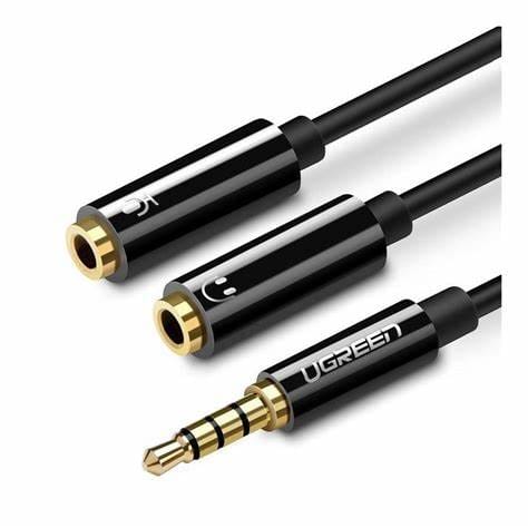 Dây cáp âm thanh chia Mic và Audio Ugreen Av141 | Đen – Trắng
