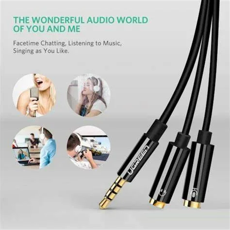 Dây cáp âm thanh chia Mic và Audio Ugreen Av141 | Đen – Trắng