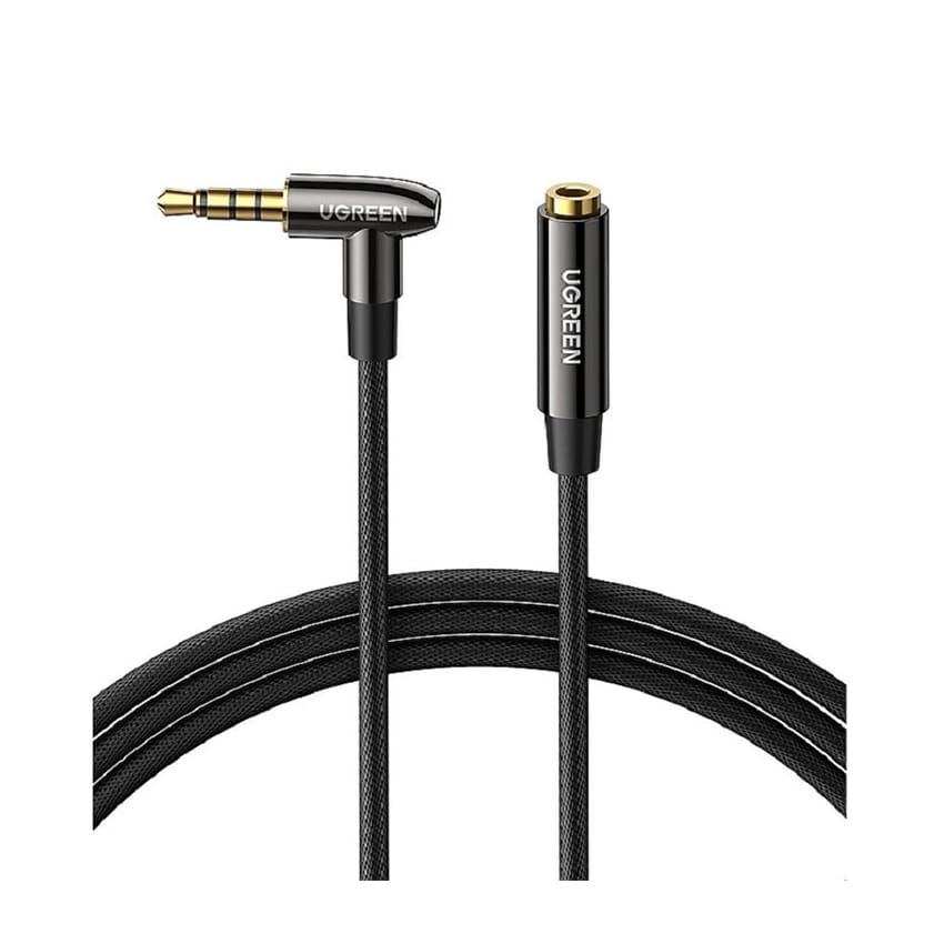 Dây cáp nối dài âm thanh 3.5mm Ugreen AV188 | 1m – 3m ( 4 khấc TRRS, đầu góc vuông 90°, hỗ trợ mic)