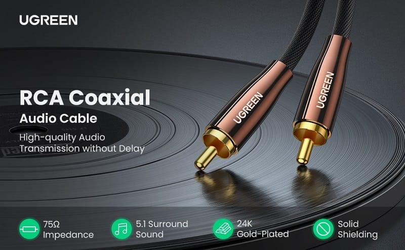 Dây cáp chuyển 3.5mm ra 2 RCA Ugreen AV198 | 1m – 2m