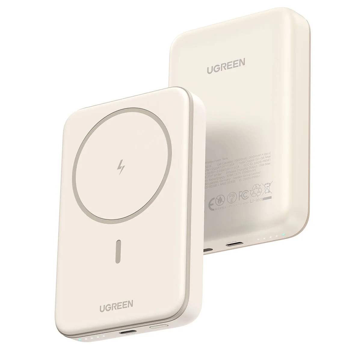 Pin sạc không dây 10000mAh Ugreen PB561| Tím – Hồng – Vàng Be – Xám – Xanh