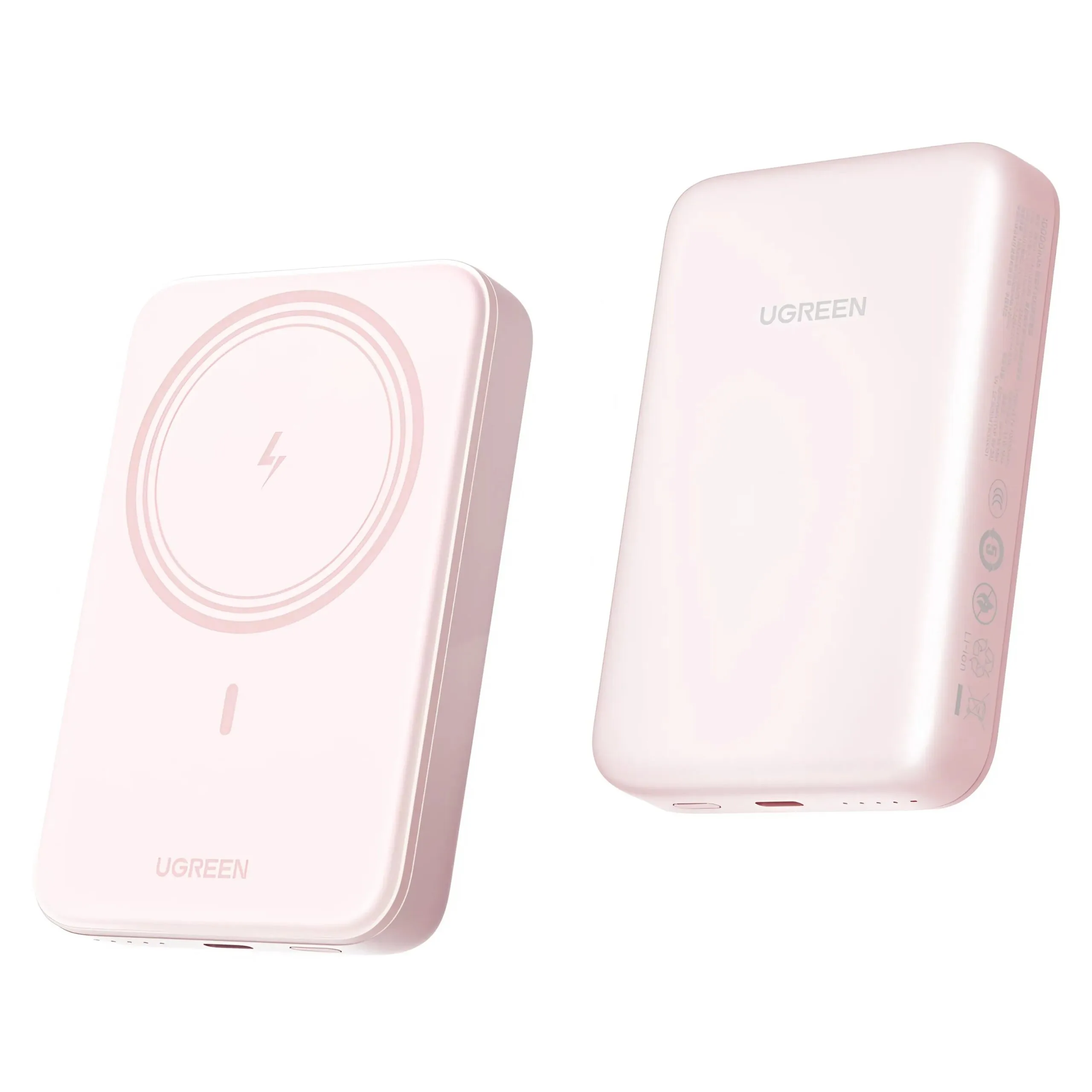 Pin sạc không dây 10000mAh Ugreen PB561| Tím – Hồng – Vàng Be – Xám – Xanh – Tím