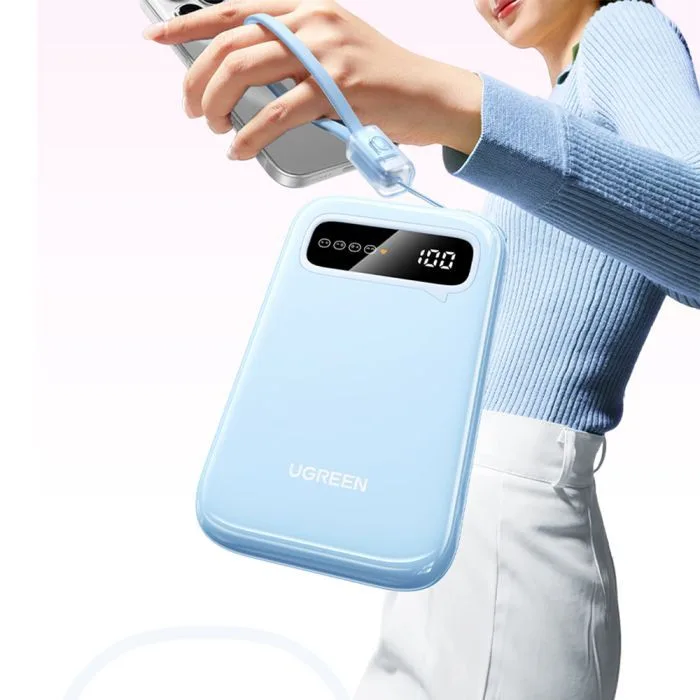 Pin sạc dự phòng 10000mAh Ugreen PB522 (kèm cáp USB-C) | Xanh Dương